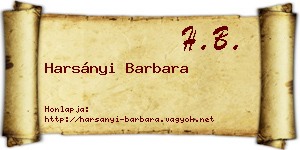 Harsányi Barbara névjegykártya